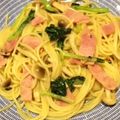 ポキカイ's cooksnap of when they made ベーコンと小松菜の和風パスタ.