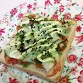 龍青空ママ's cooksnap of when they made ツナ×キムチ×葱×塩昆布のトースト.