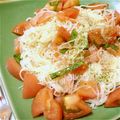 tomolun's cooksnap of when they made トマトと大葉の冷製カッペリーニ風そうめん.