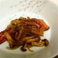 okustim's cooksnap of when they made サーモンソテー　ジェノベーゼソースで♪.