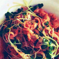 smilemiyo's cooksnap of when they made かいわれたっぷり牛肉のゆず胡椒炒め.