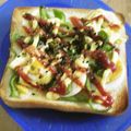 3姉妹ちゃんママ's cooksnap of when they made 茹で卵の塩麹・マヨ・ケチャ和風トースト.