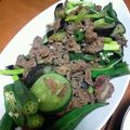 kaiyui's cooksnap of when they made 牛肉となすアスパラおくら夏野菜バター炒め.
