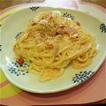 みちゃちゃく's cooksnap of when they made 簡単なのに美味しい！濃厚カルボナーラ.