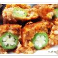 あくあみ's cooksnap of when they made 切り口が可愛い☆鶏挽肉のオクラ巻.