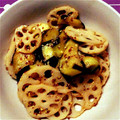 チャンノジ's cooksnap of when they made 野菜のおかず☆蓮根とナスのマスタード炒め.