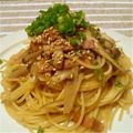福福弐番館's cooksnap of when they made ごぼうとしめじのじゃぱにーずぱすた.