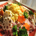 きらはぴ's cooksnap of when they made ピンクが綺麗！●黒豆ご飯のちらし寿司●.