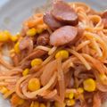 ぶーぶーぶ's cooksnap of when they made 超簡単ランチ！レンチンパスタ ナポリタン.