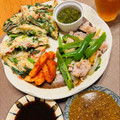 あやけんマミー's cooksnap of when they made 簡単！シャキシャキ！えのきとにらのチヂミ.