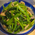 ゆるмαмα's cooksnap of when they made ほうれん草とキノコの白だしわさび和え.