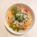 *けいこっこ*'s cooksnap of when they made 簡単♡トマトと生ハムの冷製パスタ.