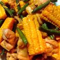 oninopantu's cooksnap of when they made 簡単＊トウモロコシと鶏もも肉の照り焼き.