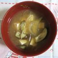 mmameco's cooksnap of when they made 玉ねぎ・豆腐・なすの味噌汁.
