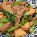 クックM6DK2O☆'s cooksnap of when they made 里芋✿豚肉✿小松菜のにんにく炒め.