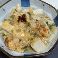 natsukori's cooksnap of when they made 素朴！『薄揚げと豆腐の衣笠卵とじ』.