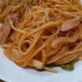 ポニーリボン's cooksnap of when they made 別茹不要✼ ワンパンｄｅナポリタン✼.