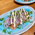 ねっちゃんっ's cooksnap of when they made サーモン☆紫玉ねぎと貝われ大根のせ.
