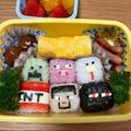 rain☆drop's cooksnap of when they made パパ奮闘キャラ弁　□マイクラ□.