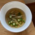 みるく茶's cooksnap of when they made オクラとみょうがの白だしお吸い物.