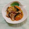 ﾁｲﾁｬﾝﾏﾏ's cooksnap of when they made 生姜香る♪豚肉・ねぎ・かぼちゃの煮物.