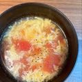 studio a'25's cooksnap of when they made トマトとふわふわ卵の中華風スープ.