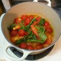 yangtwo's cooksnap of when they made ルクルーゼでトマト炒め.