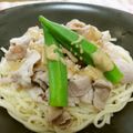sonore's cooksnap of when they made ゴマドレで食べる冷しゃぶ添えうどん.