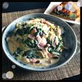 ナナミ☆★'s cooksnap of when they made キノコとほうれん草のクリームパスタ.