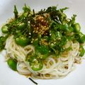 もさな's cooksnap of when they made 梅オクラそーめん！.