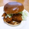 まゆこ．Ｍ's cooksnap of when they made から揚げバーガー.