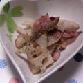 volvol's cooksnap of when they made れんこんのベーコン炒め.