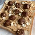 yu🐓's cooksnap of when they made ピーナッツバター&チョコの幸せトースト.