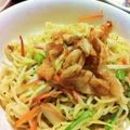 馬堀海岸's cooksnap of when they made 鶏皮がいい味だしてます♡万能塩焼きそば.
