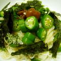 もさな's cooksnap of when they made 梅オクラそーめん！.