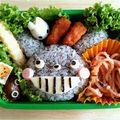 けんさくのり's cooksnap of when they made キャラ弁☆顔だけトトロおにぎり♪.