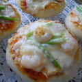 こむぎ＆シル's cooksnap of when they made とろ～り海老とアスパラの柔らかピザ。.