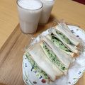 よちりん's cooksnap of when they made 塩もみきゅうりとハムのサンドイッチ.
