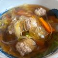 夏歩のママ's cooksnap of when they made 白菜と肉だんごのスープ煮。くずきり入り.