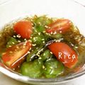 Ｒica's cooksnap of when they made トマトともずくときゅうりの酢の物.