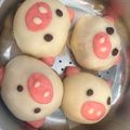 かなんぐ's cooksnap of when they made ブタさんの肉まん・パンダさんのあんまん❤.