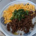 まゆみhouse's cooksnap of when they made 三色丼.