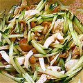 あすひの's cooksnap of when they made 蒸し鶏ときゅうりのなめこ和え.
