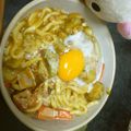 poleo's cooksnap of when they made きのこたっぷり♡温玉チーズカレーうどん.
