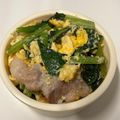 kuuko♪'s cooksnap of when they made 相葉マナブ☆豚バラ肉と小松菜の卵炒め.