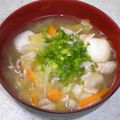 ダ〜ごはん's cooksnap of when they made 豚肉と春野菜たくさんの味噌汁.