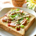 jelwee's cooksnap of when they made ウインナーの大葉山葵・ケチャマヨトースト.