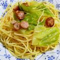 幽霊部長's cooksnap of when they made お手軽★キャベツとウィンナのランチパスタ.