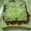 わさこちゃん's cooksnap of when they made チーズとゴマ納豆のトースト.