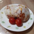 LOVEのこ's cooksnap of when they made ベーコンエッグのおにぎり♪.